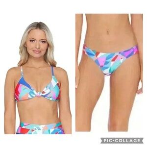 Raisins Bright Idea Love Abstract Print Bikini Set, M (top)/L (bottom)